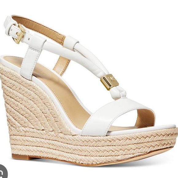 Michael Kors Annie Wedge Sandals in White - Picture 3 of 12